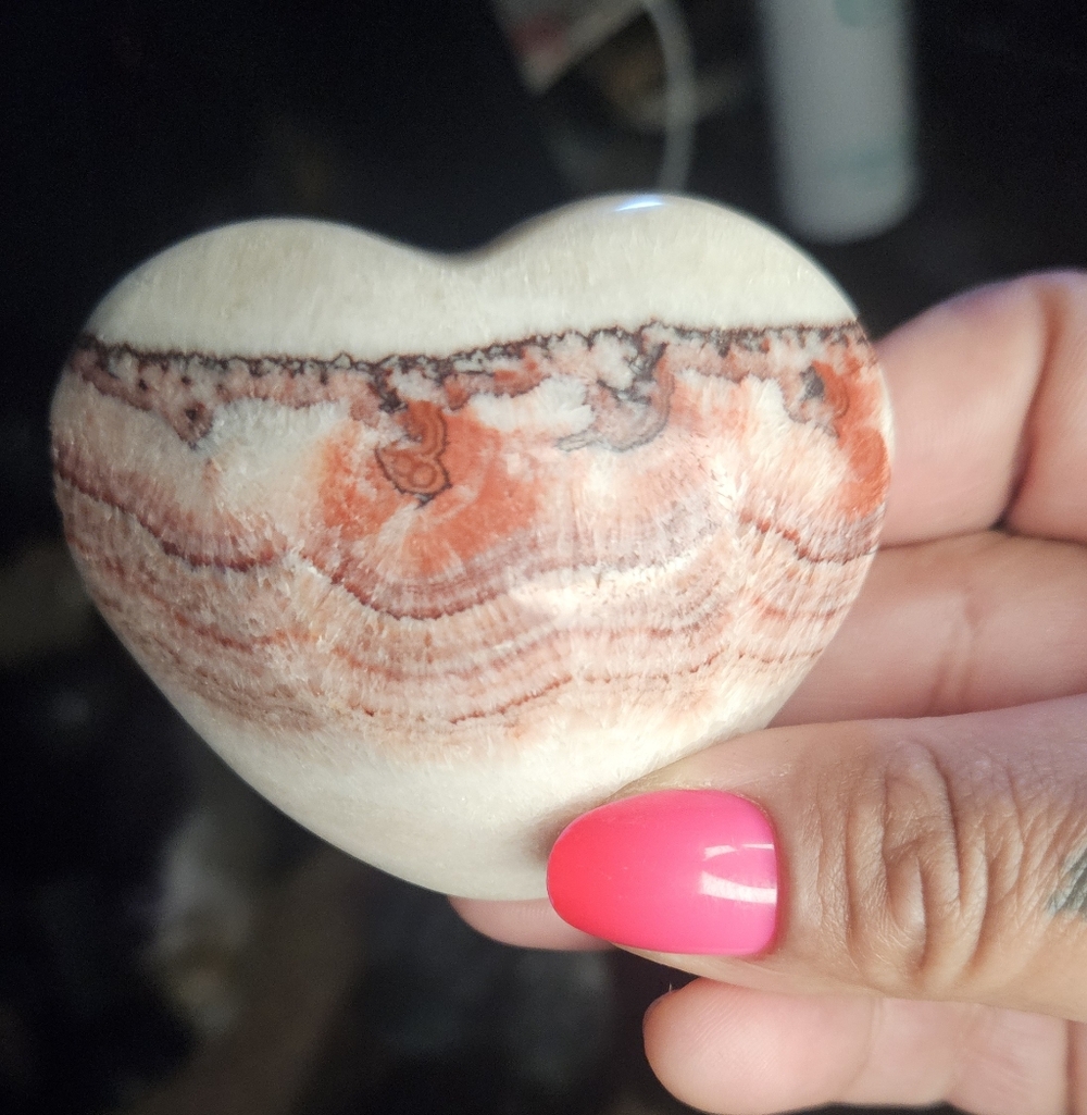 Pink Calcite Heart - Picture 3 of 3